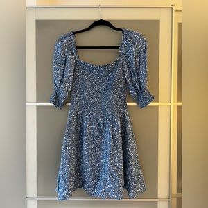 Reformation Blue Floral Mini Dress
